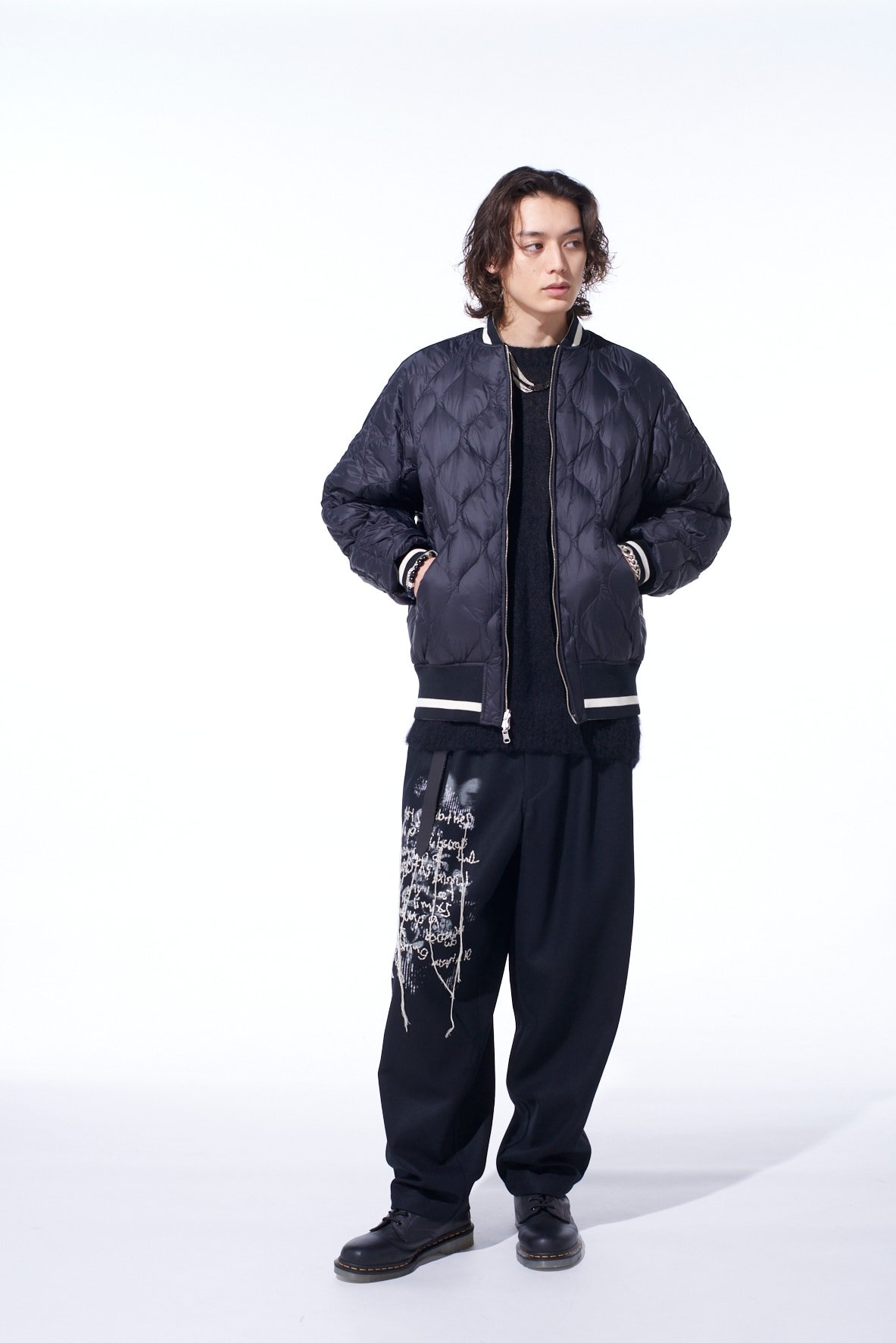 S'YTE X TAION EMBROIDERY QUILTED DOWN REVERSIBLE BOMBER JACKET(S