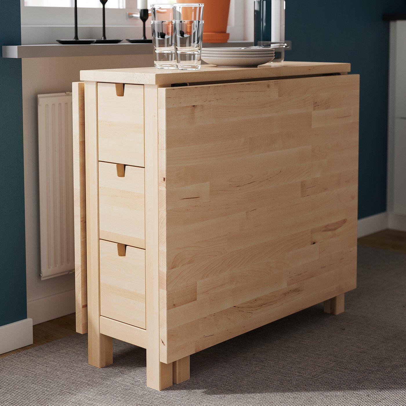 NORDEN ノールデン ゲートレッグテーブル, バーチ, 26/89/152x80 cm - IKEA