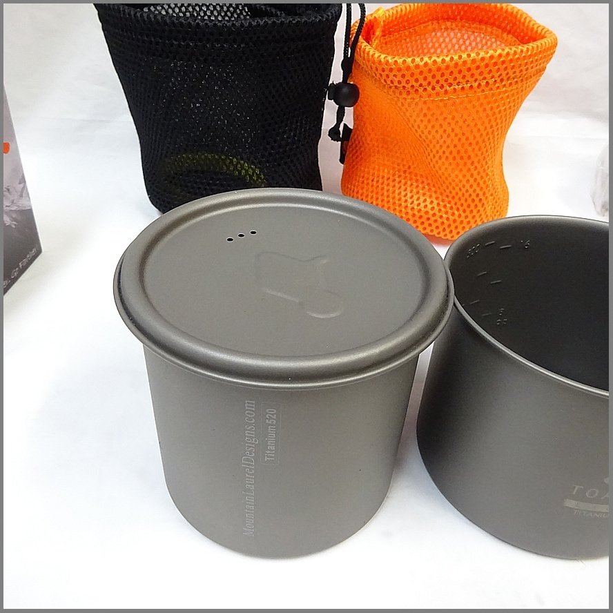 Mountain Laurel Designs Titanium Pot チタン 950 ml Titanium Pot with Handles Out - Mountain Laurel Designs