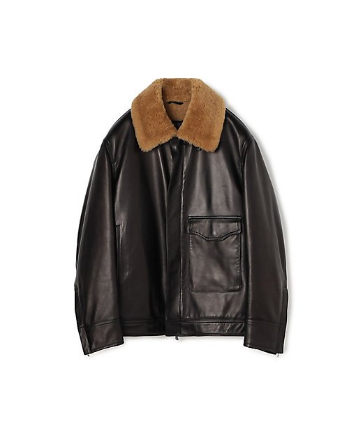 別注】EMMETI JAMES ラムレザー ムートン ブルゾン