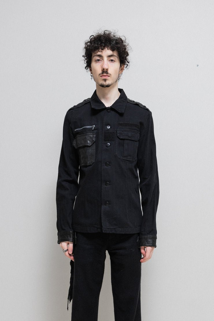 ISAMU KATAYAMA BACKLASH - M-65 Cotton field jacket with leather