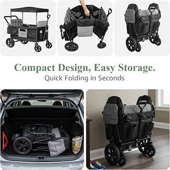 Amazon.com : MomZi 4 Seater Wagon Stroller with Removable Canopy