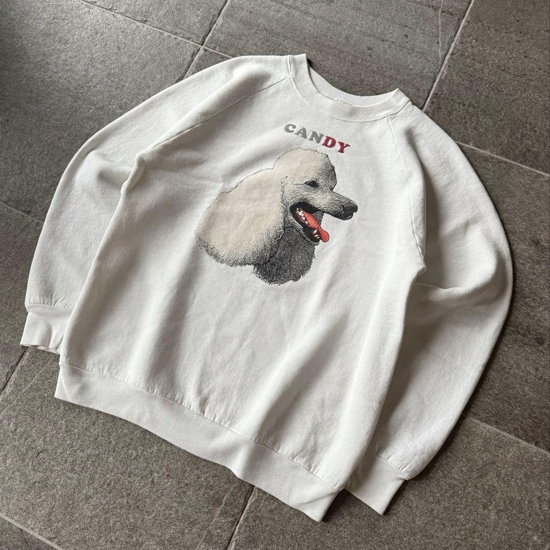 90s usa製 犬 スウェット L-size 90s USA製 The Black Dog ドッグ プリント スウェット トレーナー L