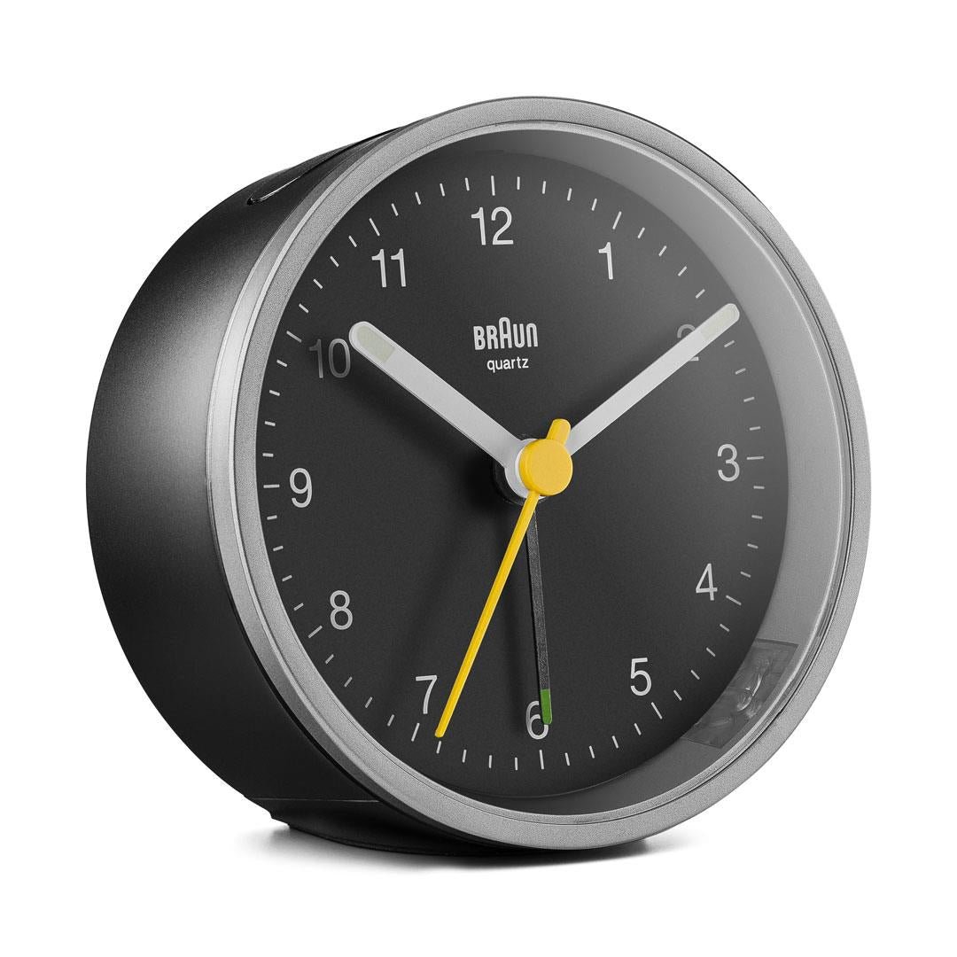 BC12 Braun classic analogue alarm clock - silver & black – US