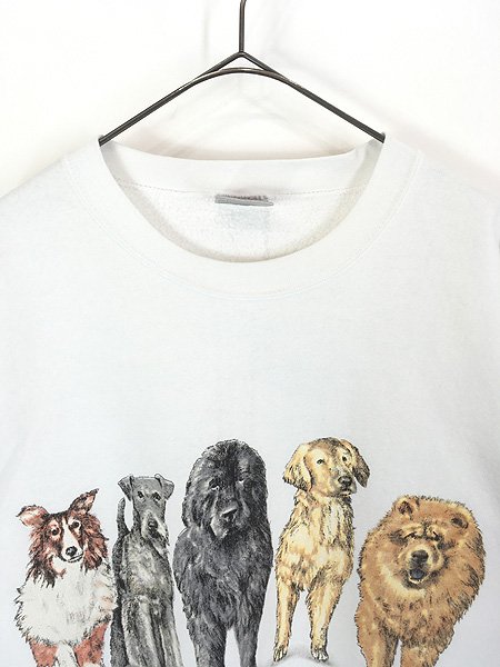 古着 90s USA製 犬 ワンちゃん アニマル 両面 プリント スウェット