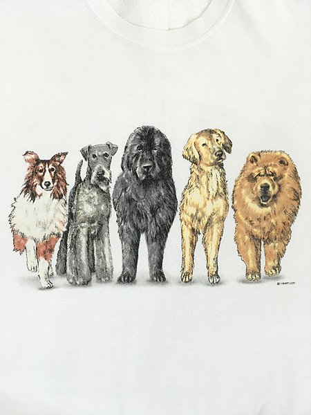 古着 90s USA製 犬 ワンちゃん アニマル 両面 プリント スウェット